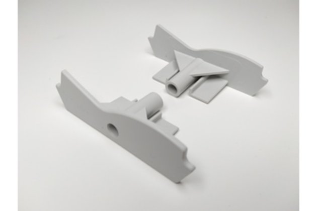 Koncovka spodného profilu pre vonkajšie žalúzie S-75 sivá