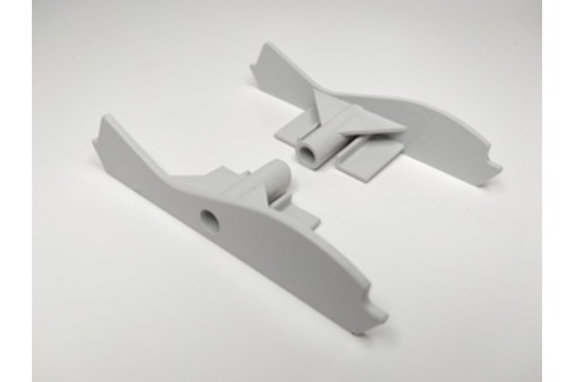 Koncovka spodného profilu pre vonkajšie žalúzie S-90 sivá