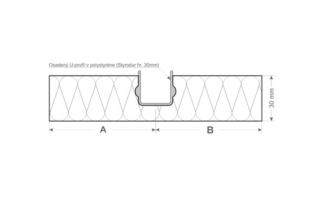 Štartovací U profil s polystyrénom - SUP-23